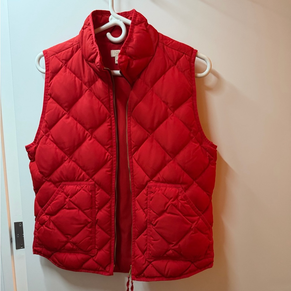 JCrew Red Quilted Vest